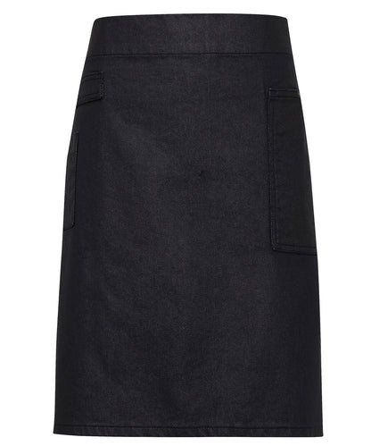 Premier Division waxed-look denim waist apron
