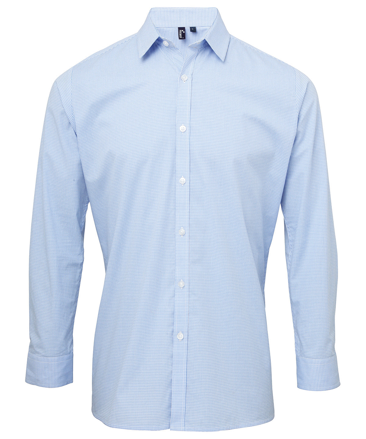 Premier Microcheck (Gingham) long sleeve cotton shirt