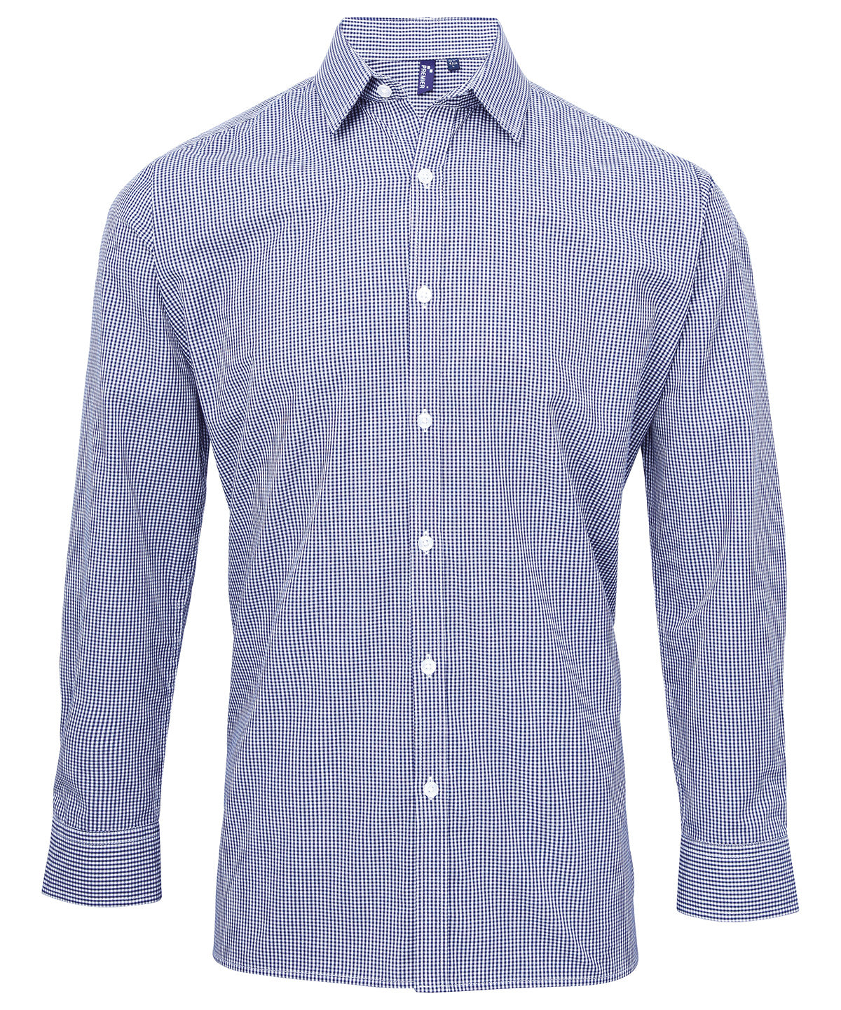 Premier Microcheck (Gingham) long sleeve cotton shirt