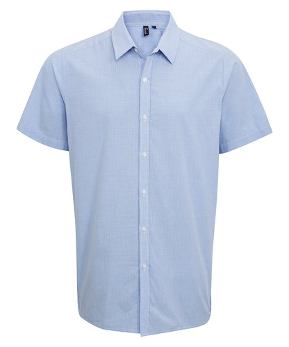 Premier Microcheck (Gingham) short sleeve cotton shirt