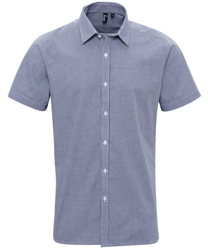 Premier Microcheck (Gingham) short sleeve cotton shirt