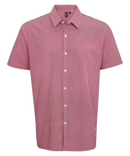 Premier Microcheck (Gingham) short sleeve cotton shirt
