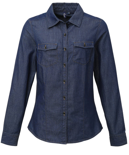Premier Women's jeans stitch denim shirt