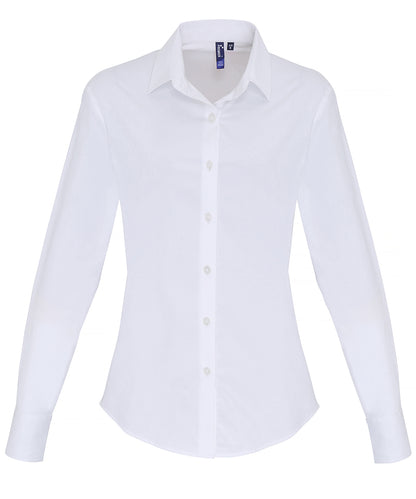 Premier Women's stretch fit cotton poplin long sleeve blouse