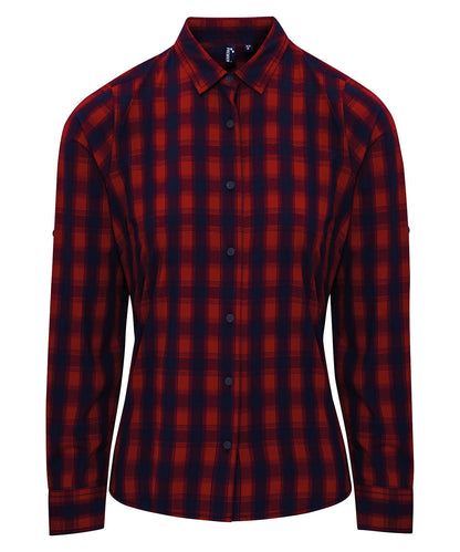 Premier Women's Mulligan check cotton long sleeve shirt