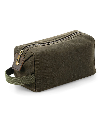 Quadra Heritage waxed canvas wash bag