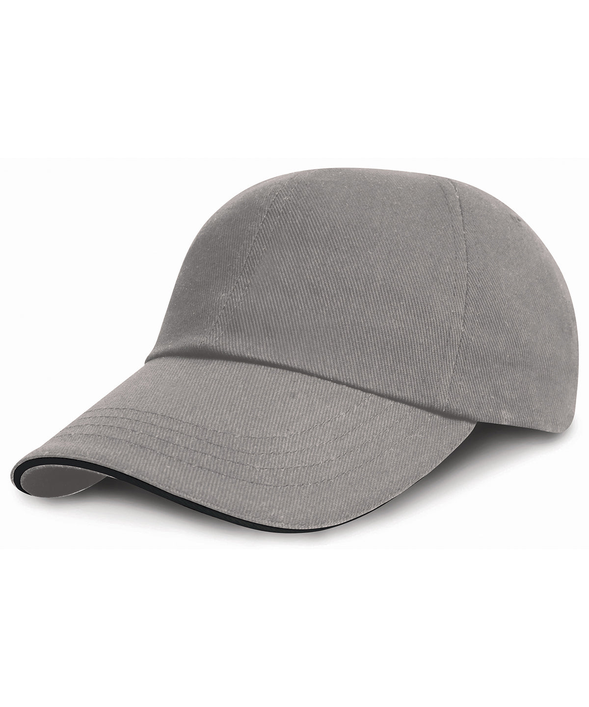 Result Headwear Low-profile heavy brushed cotton cap with sandwich peak