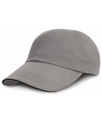 Result Headwear Low-profile heavy brushed cotton cap with sandwich peak