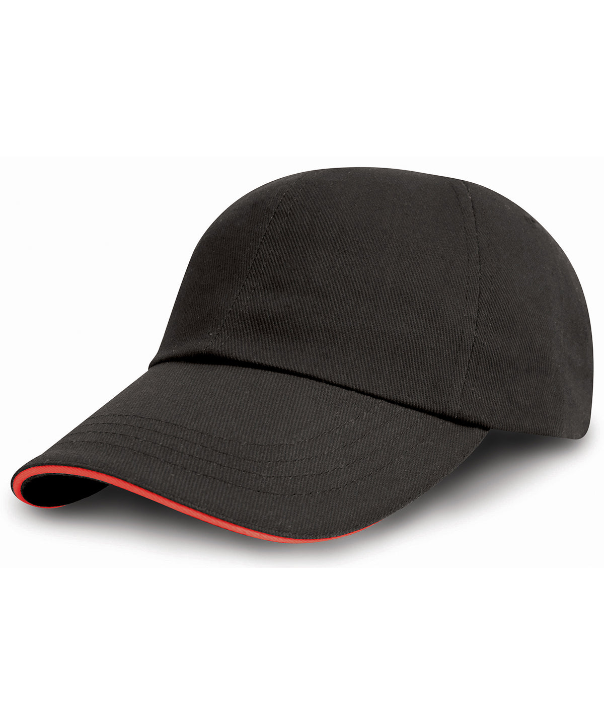 Result Headwear Brushed coton printers/embroiderers cap with sandwich peak