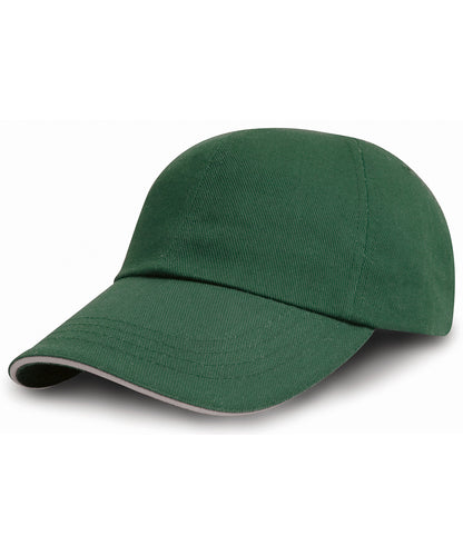 Result Headwear Brushed coton printers/embroiderers cap with sandwich peak