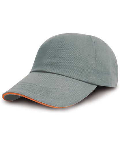 Result Headwear Brushed coton printers/embroiderers cap with sandwich peak