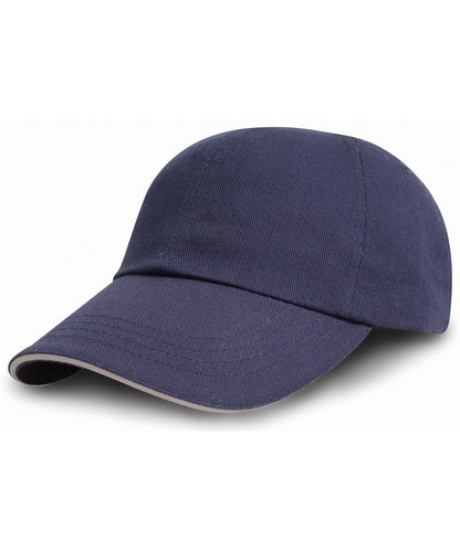 Result Headwear Brushed coton printers/embroiderers cap with sandwich peak