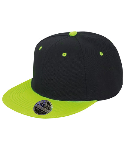 Result Headwear Bronx original flat peak snapback dual colour cap