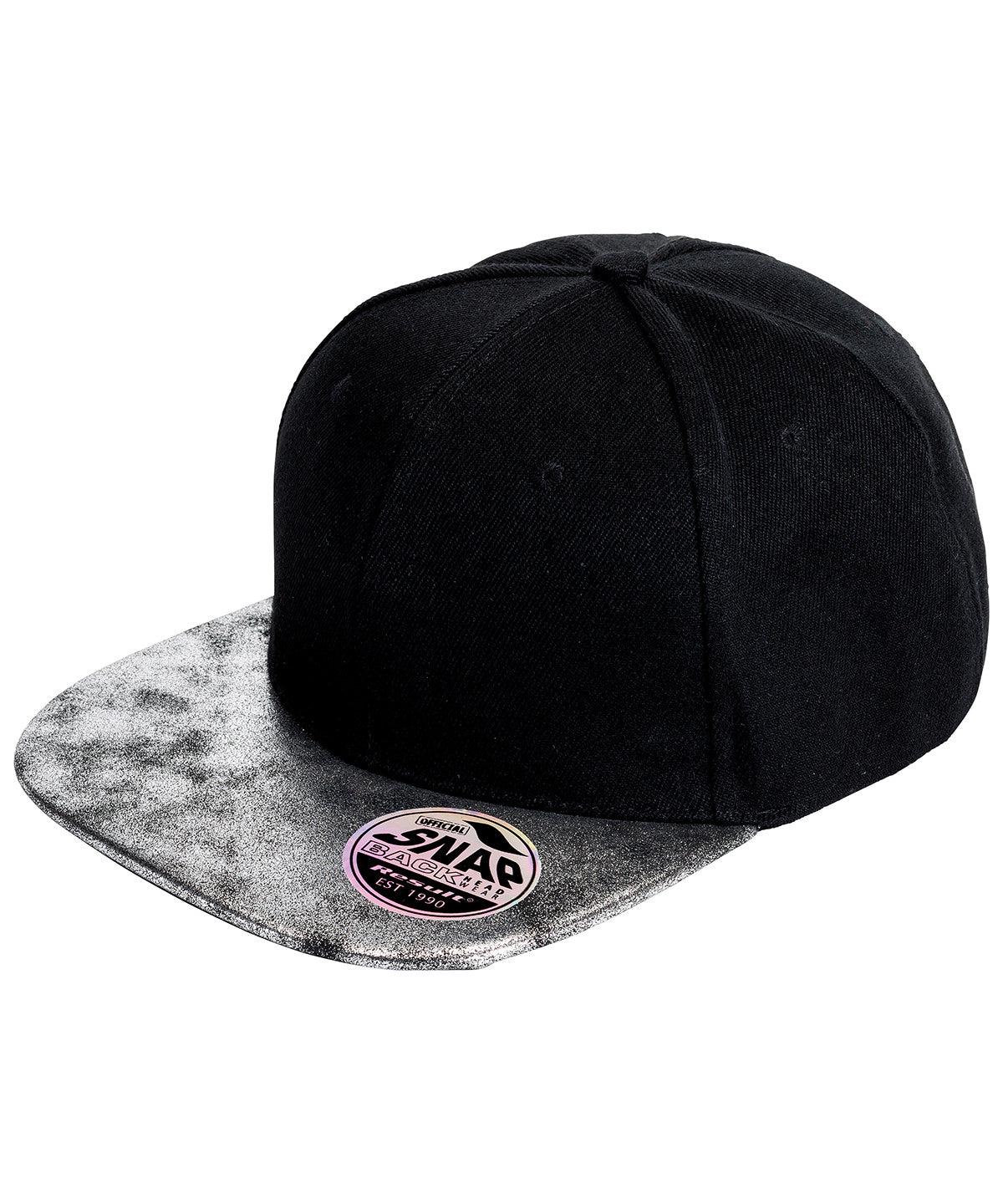 Result Headwear Bronx glitter flat peak snapback cap