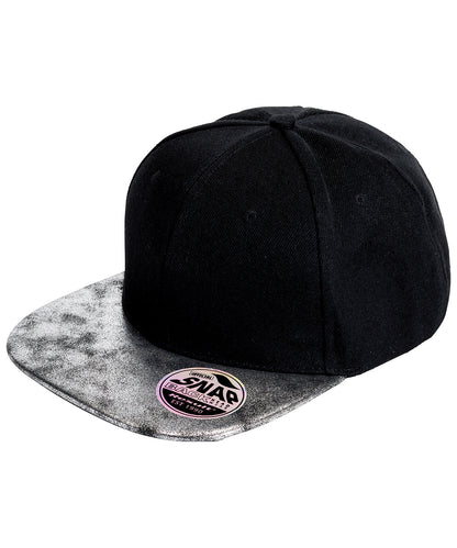Result Headwear Bronx glitter flat peak snapback cap