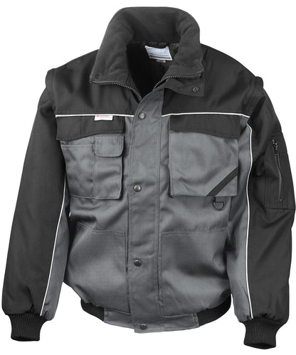 Result Workguard Work-Guard zip sleeve heavy-duty pilot jacket