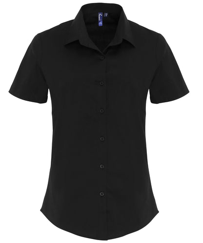 Premier Women's stretch fit cotton poplin short sleeve blouse