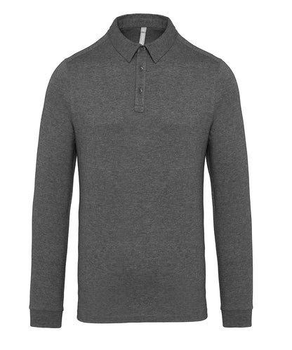 Kariban Jersey knit long sleeve polo shirt
