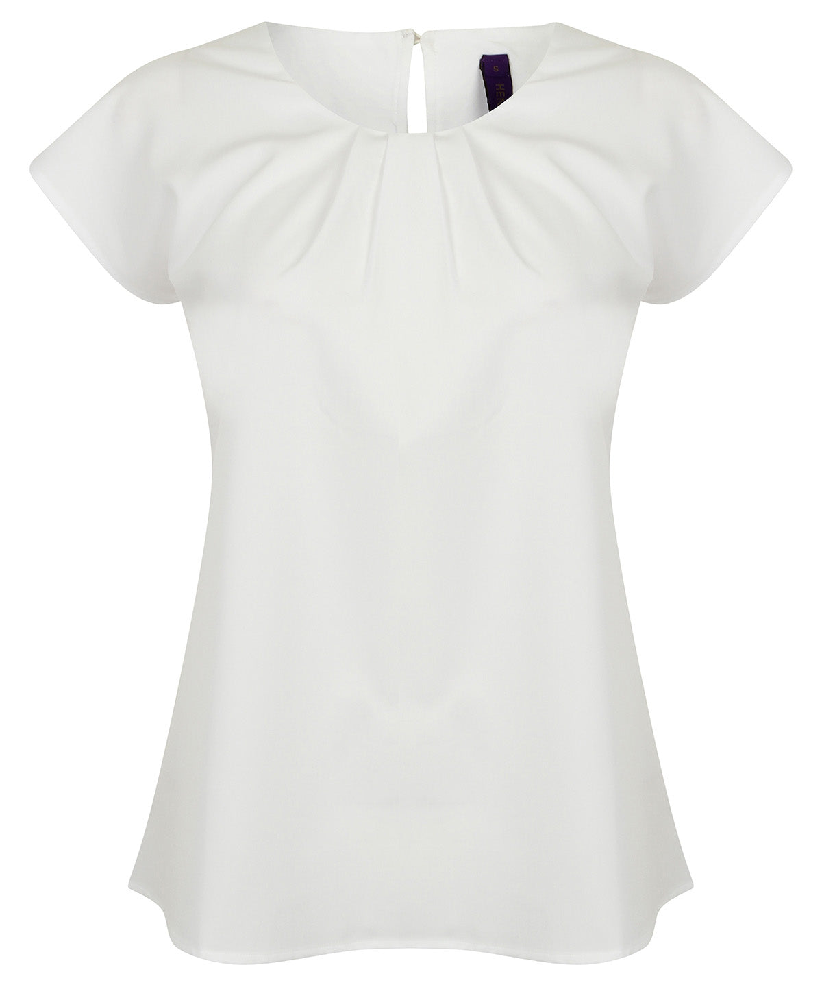 Henbury Women's pleat front short sleeve blouse