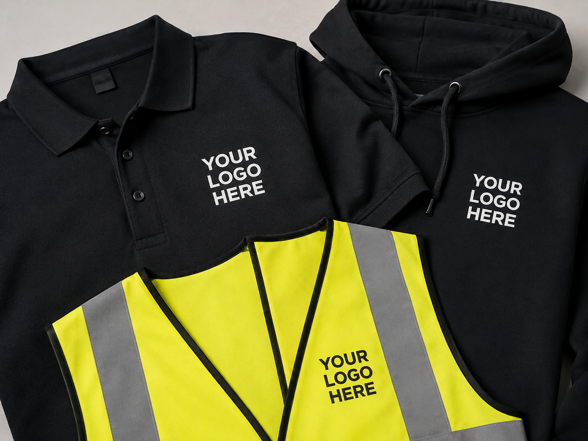Small Team Pack — 2 Polos, 1 Hoodie & 1 Hi-Vis Vest (Team of 3)
