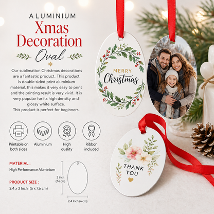 Christmas Decoration - White / Oval
