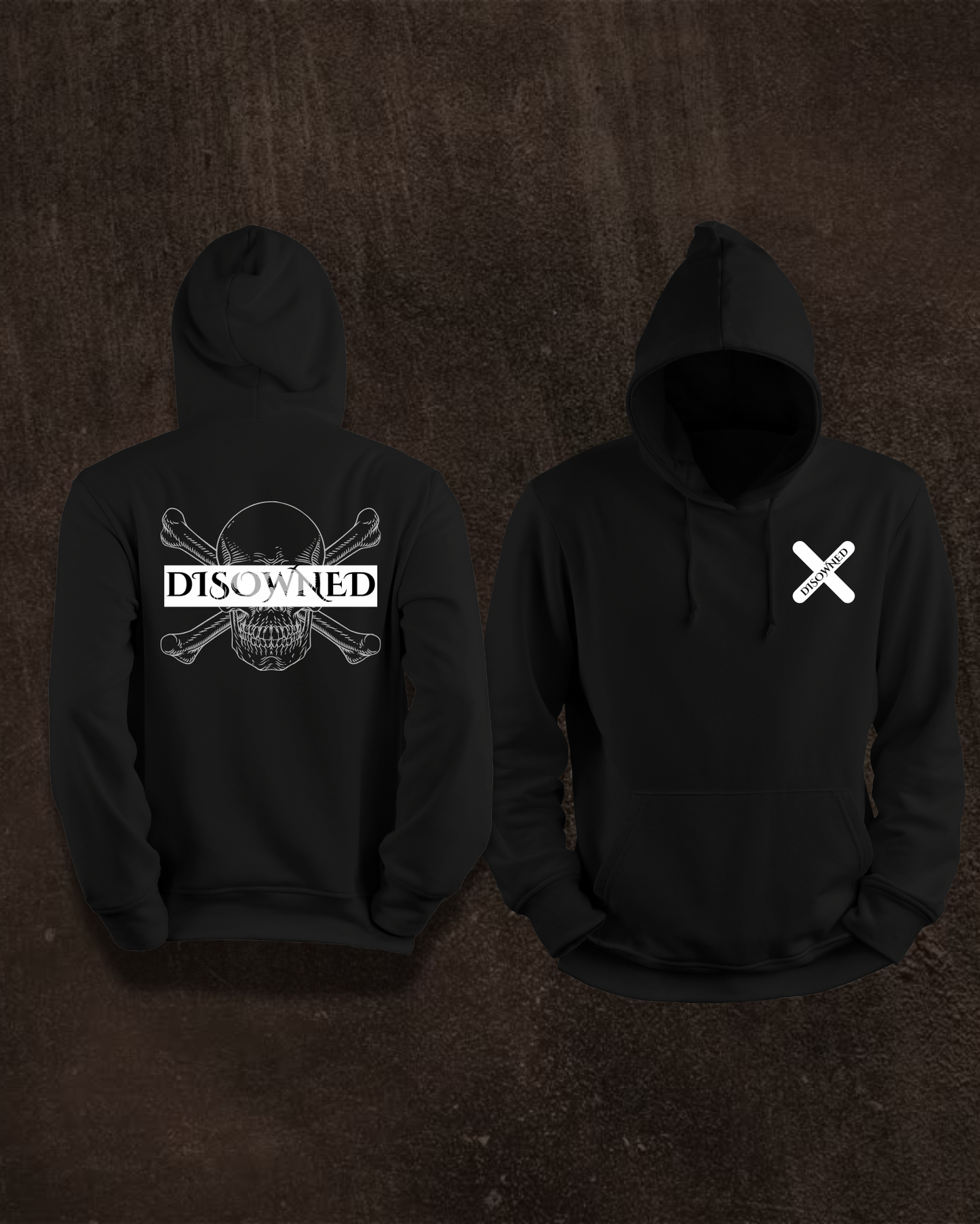 Disowned Hoodie - Skull & Cross Design