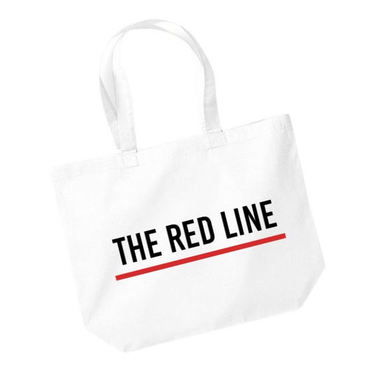 The Red Line Tote Bag - White Collection