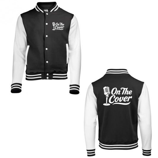 On The Cover Varsity Jacket – Black & White