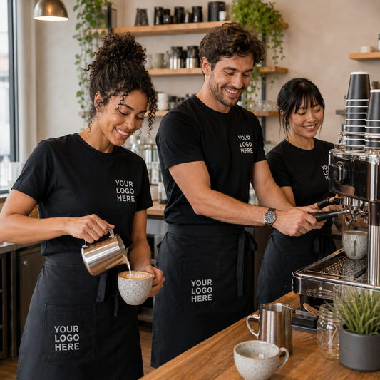 Café Starter — 1 Barista Apron & 1 T-Shirt (Team of 3)