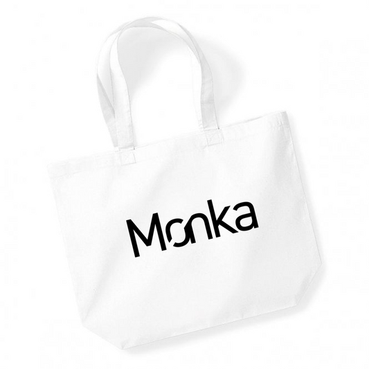 Monka Logo Tote Bag – White