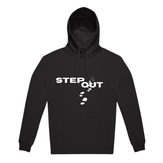 Step Out Hoodie - Foot Steps (BLACK EDITION)