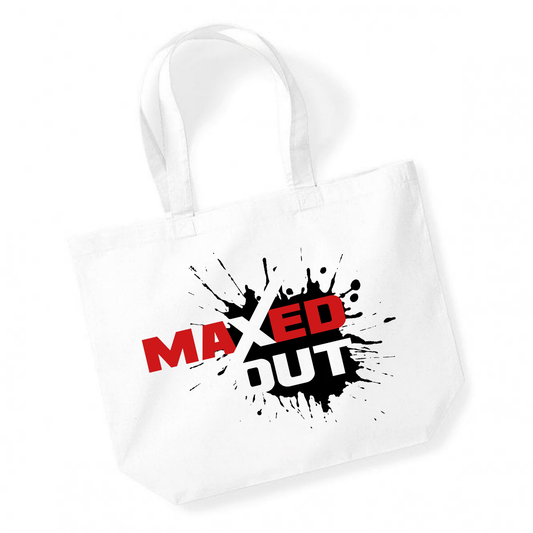 MAXED OUT – Official Logo Tote Bag (WHITE EDITION)