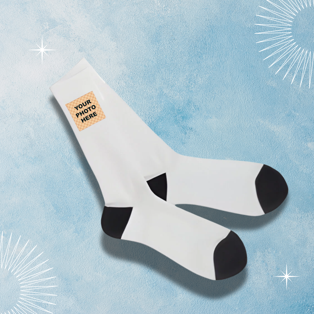 Customisable Socks - Black Heel/ Black Toe - Sports Socks  - 50cm - Branding