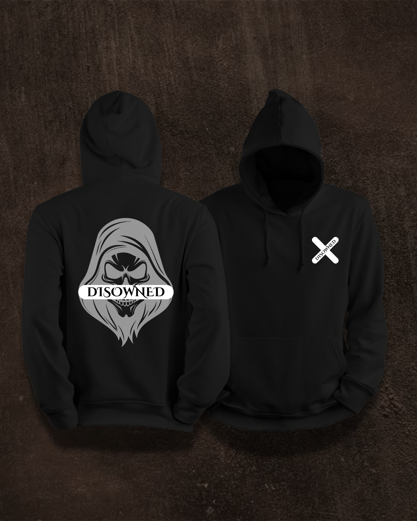 Disowned Hoodie - Grim Reaper & Cross Design