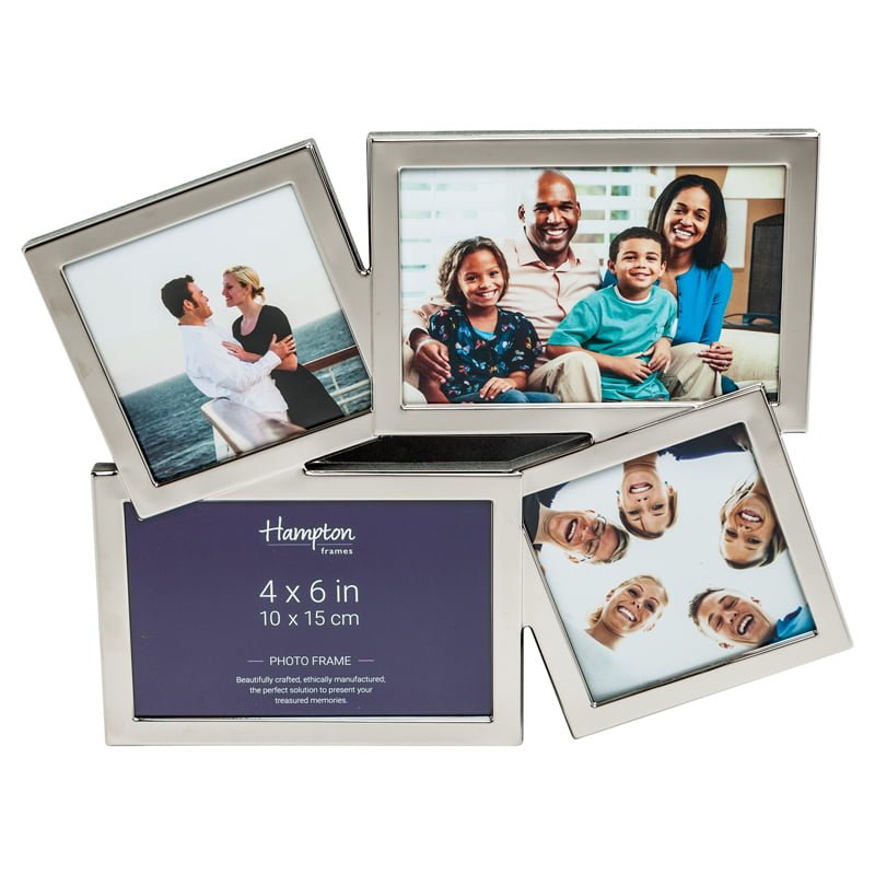 Accent 4-aperture silver frame