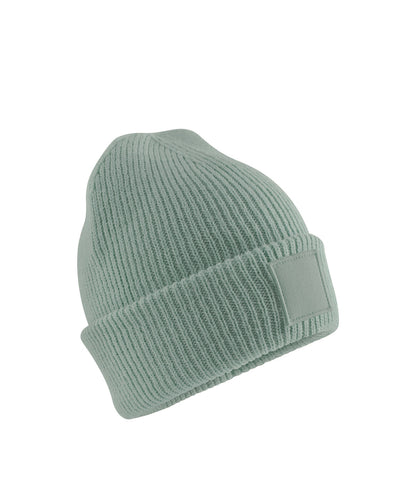 Beechfield Kids deep cuffed tonal patch beanie