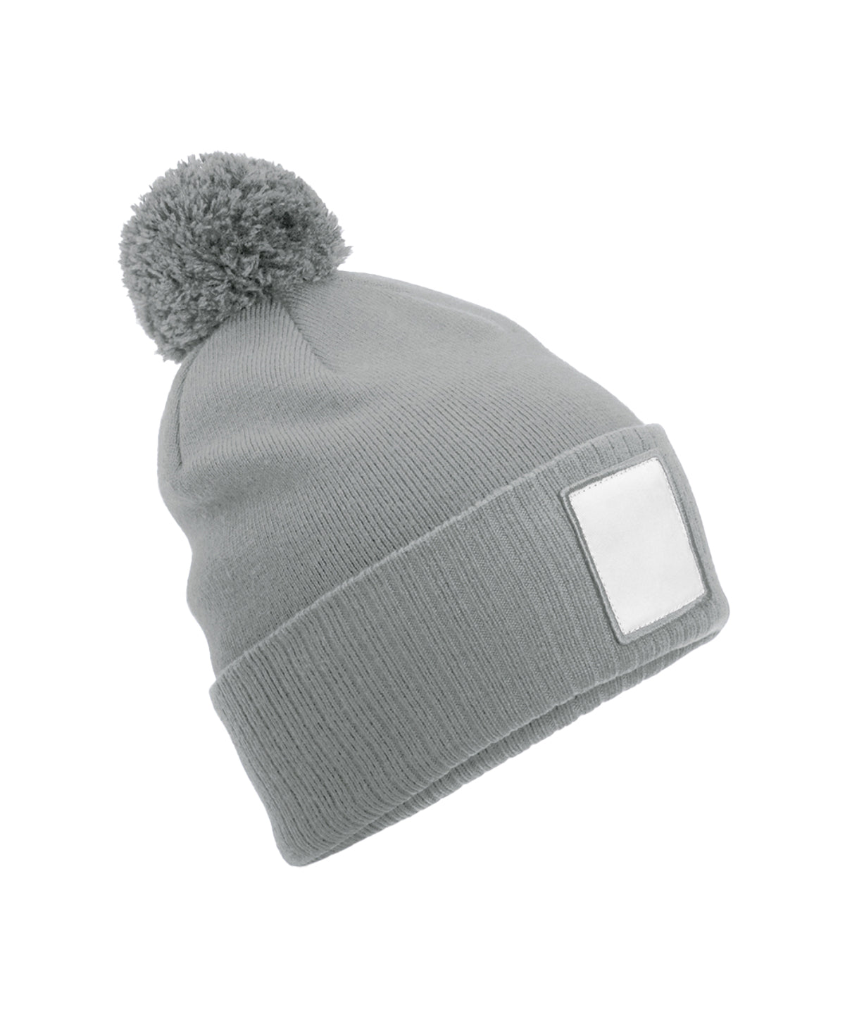 Beechfield Appliqué patch pom beanie