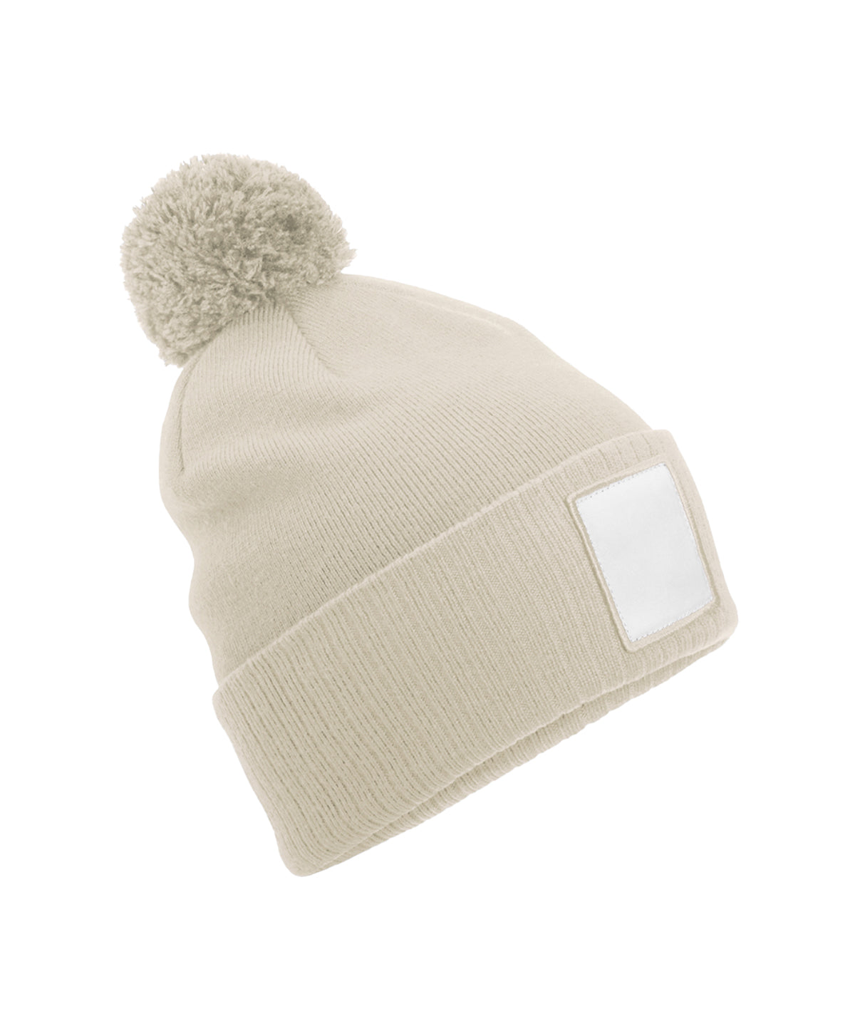 Beechfield Appliqué patch pom beanie
