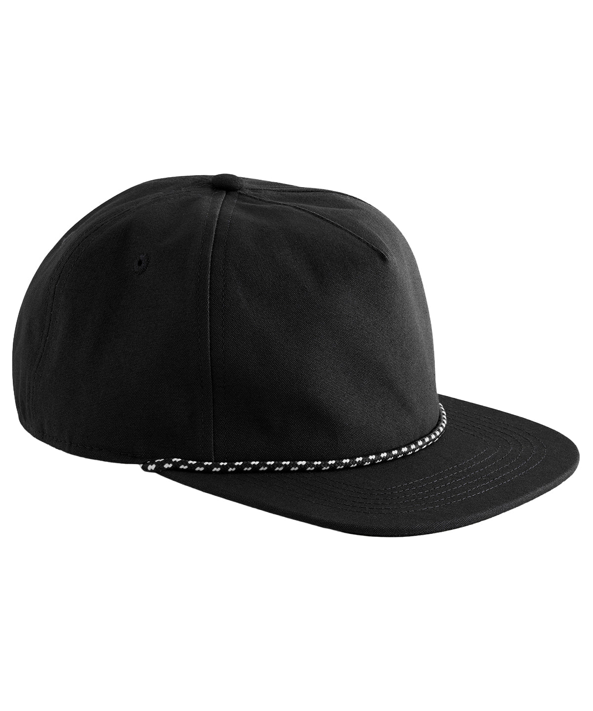 EarthAware® organic cotton 5-panel rope cap - Black