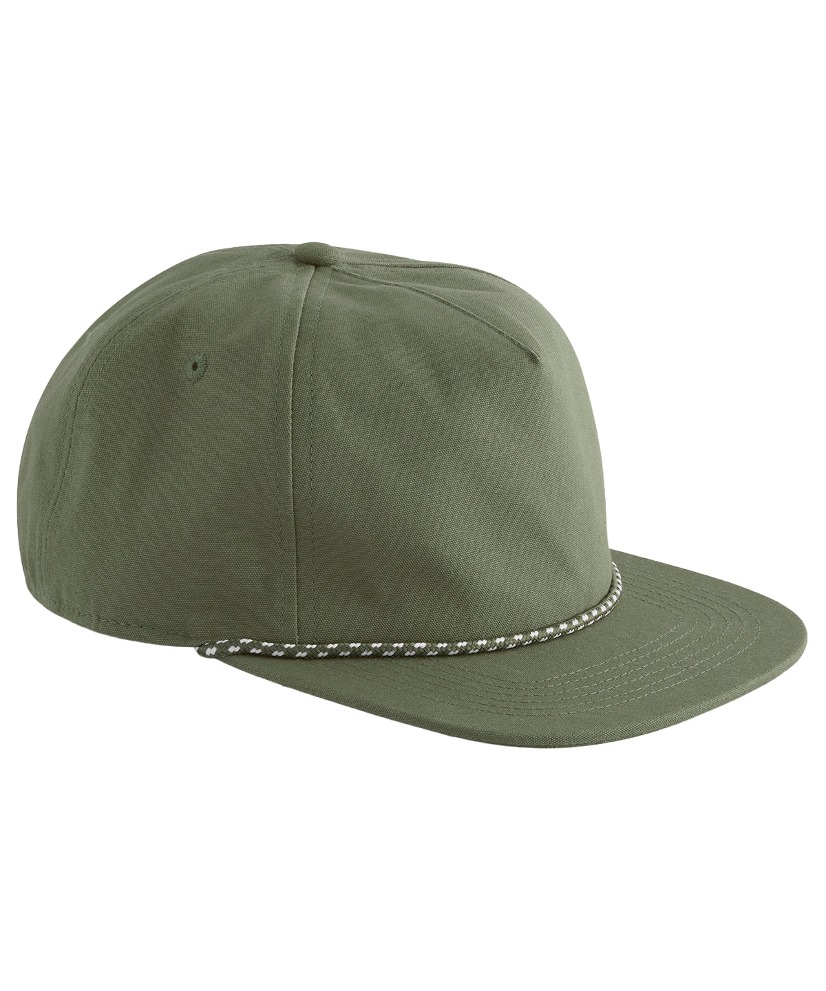 EarthAware® organic cotton 5-panel rope cap - Olive Green