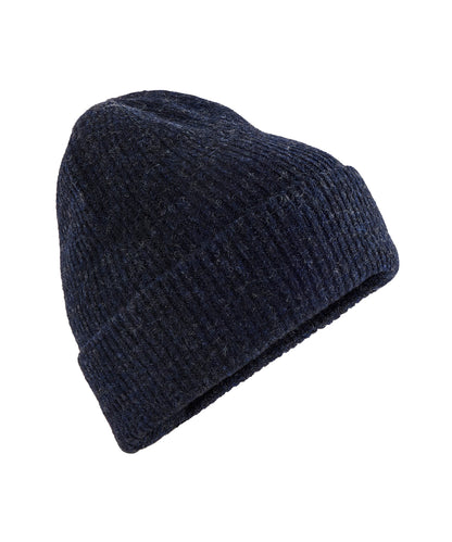 Wool blend beanie - Navy Marl