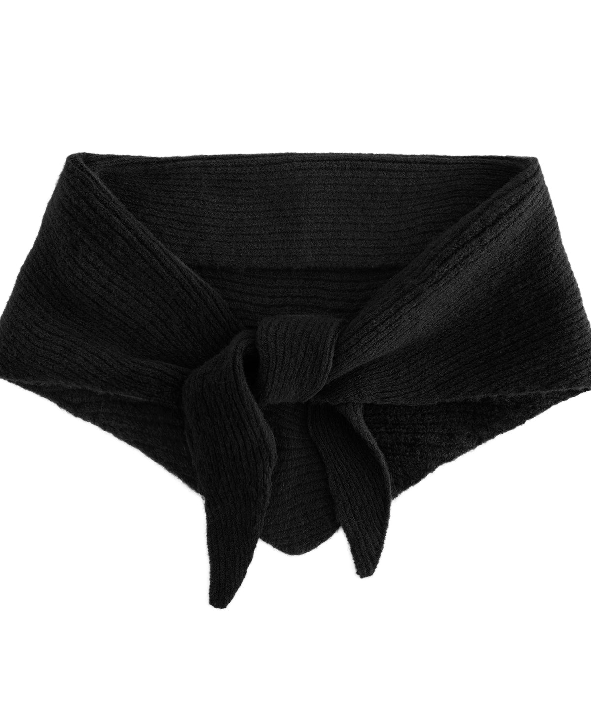 Knitted triangle scarf - Black