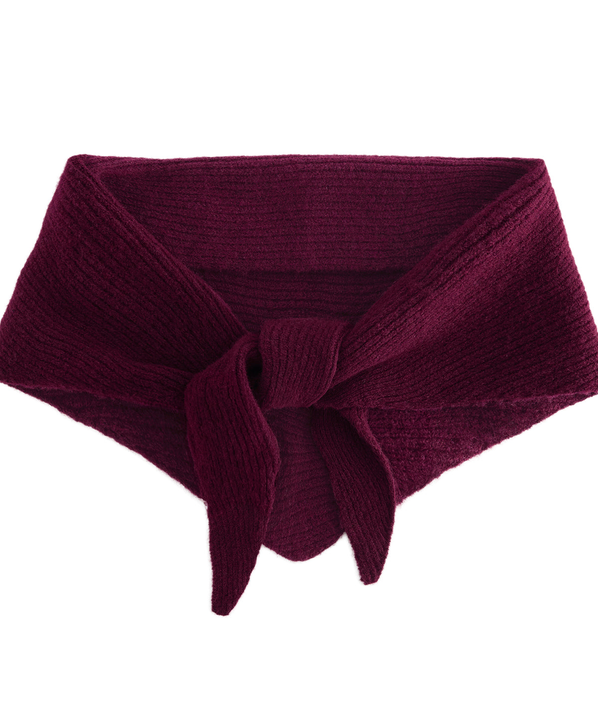 Knitted triangle scarf - Burgundy