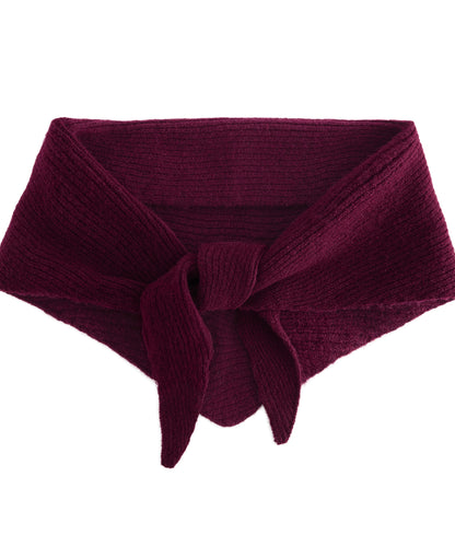 Knitted triangle scarf - Burgundy