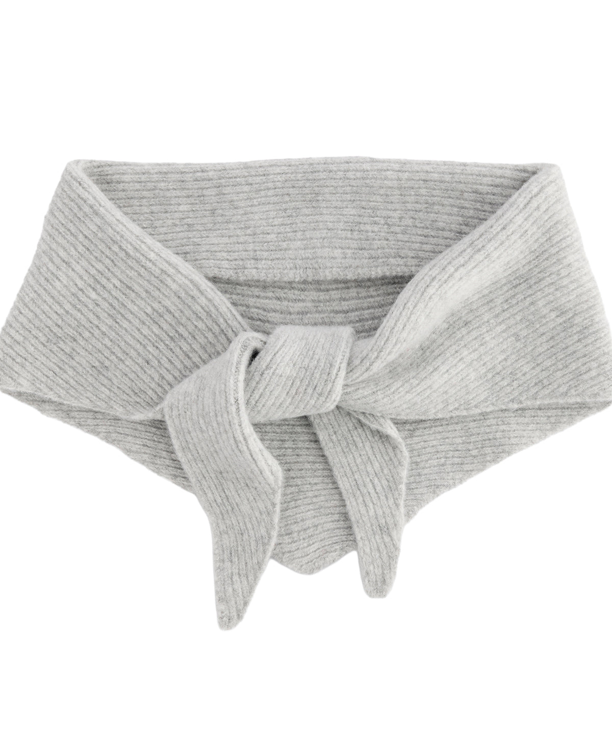 Knitted triangle scarf - Heather Grey