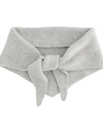 Knitted triangle scarf - Heather Grey