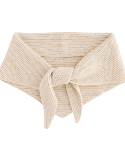 Knitted triangle scarf - Oatmeal