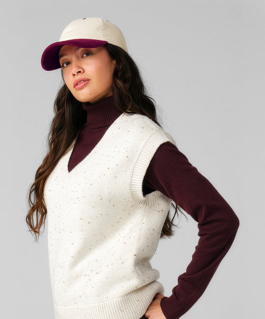 Contrast peak corduroy cap