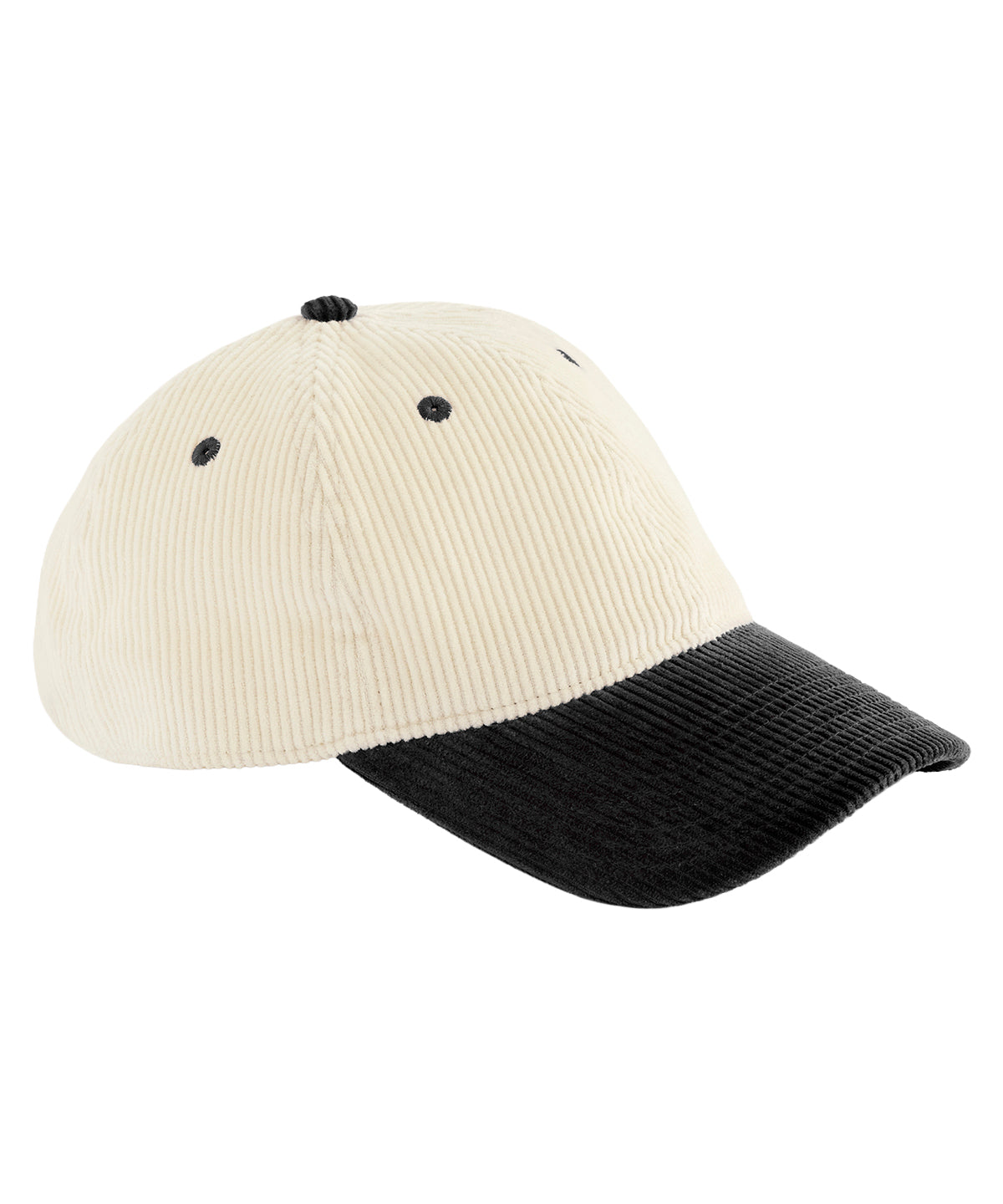 Contrast peak corduroy cap - Natural/Black