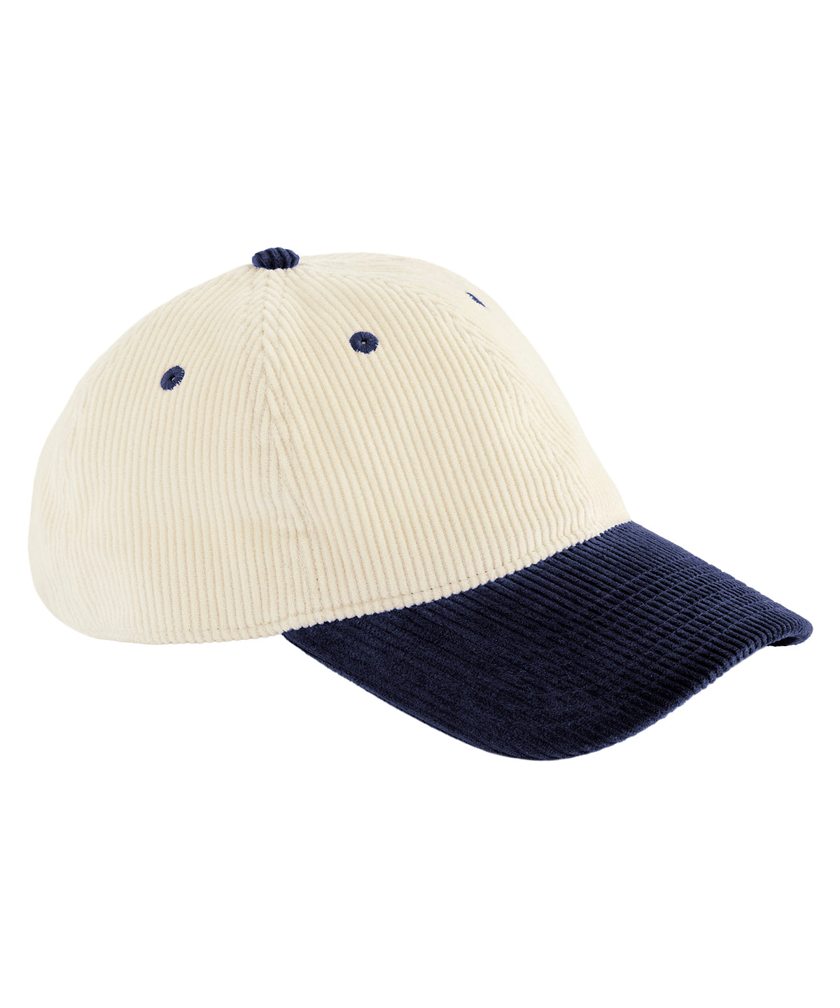 Contrast peak corduroy cap - Natural/Navy